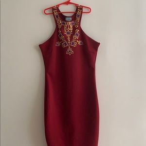 Burgundy cocktail dress